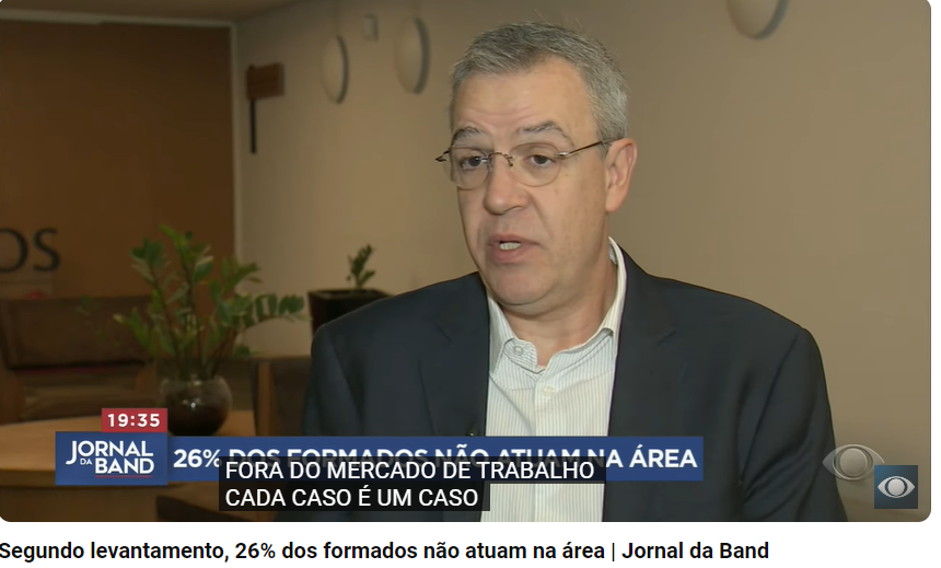 Jornal da Band publica levantamento do Semesp sobre mercado de trabalho